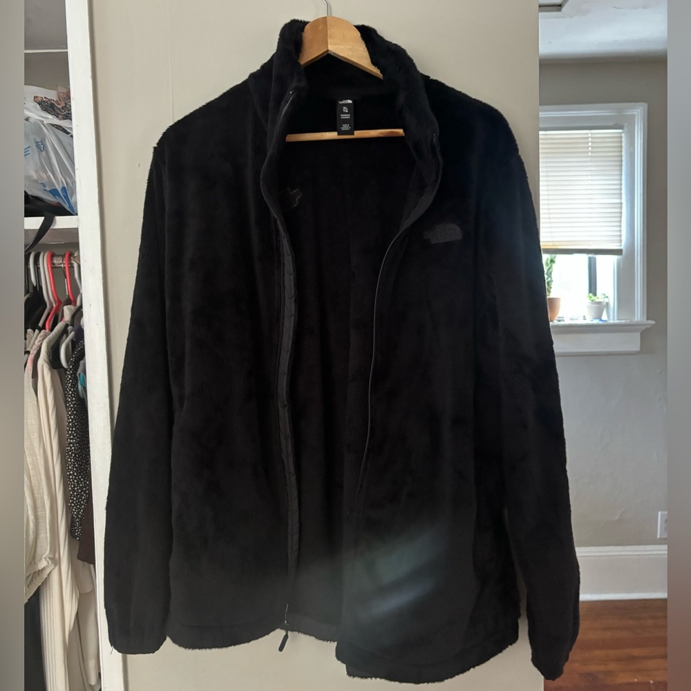 NWOT North Face Black Fleece Cozy Zip-up Jacket Size XL